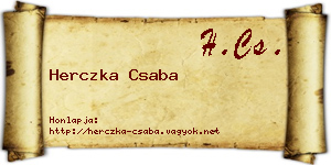 Herczka Csaba névjegykártya